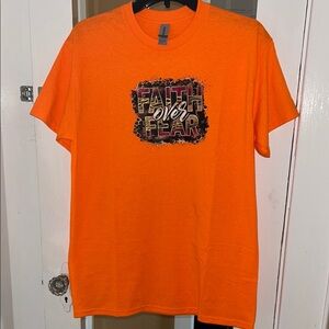 Gildan Orange Faith Over Fear Tee - Short Sleeve